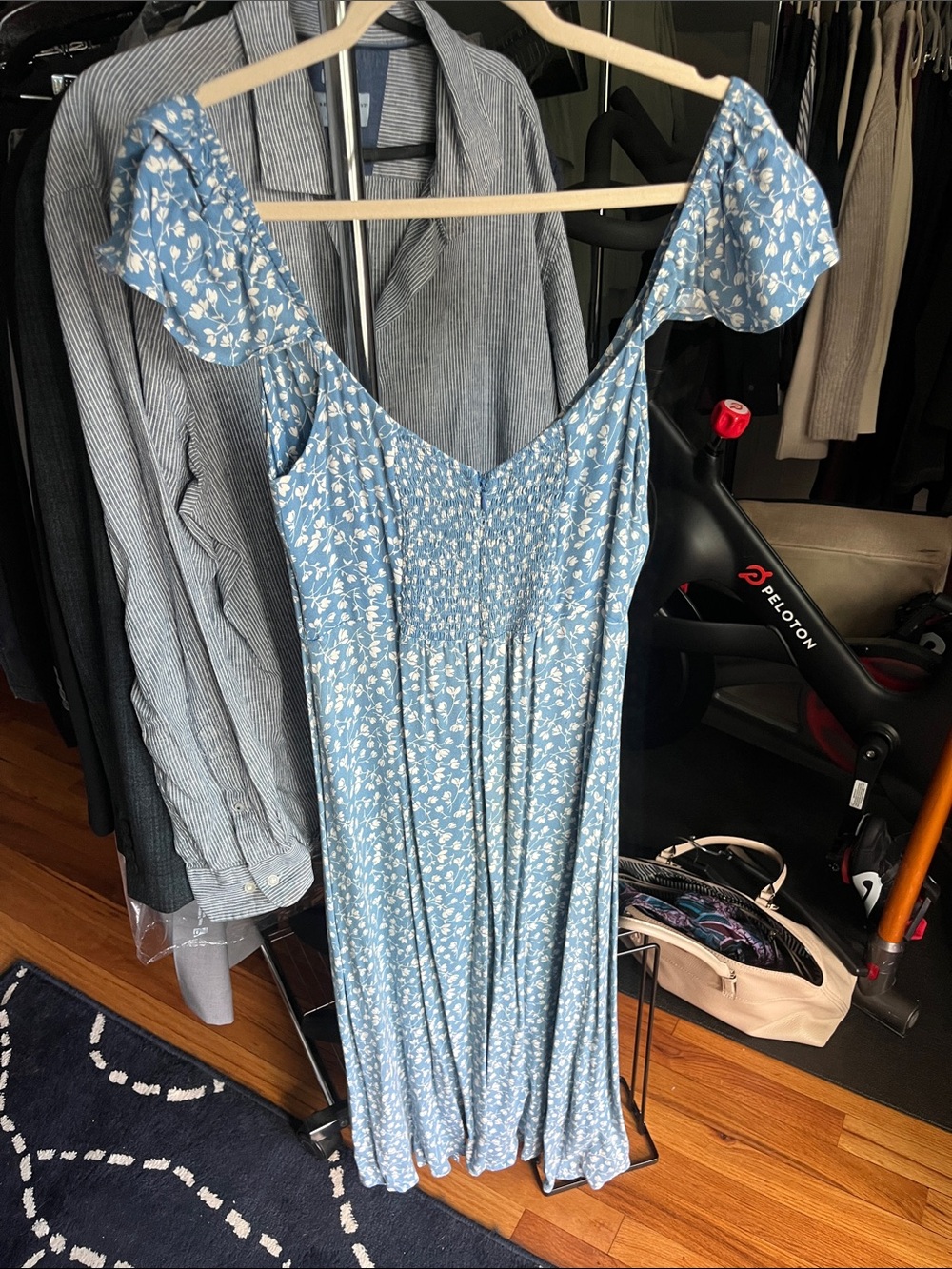Reformation Baxley Marie Blue Floral Midi Dress - Picture 7 of 8